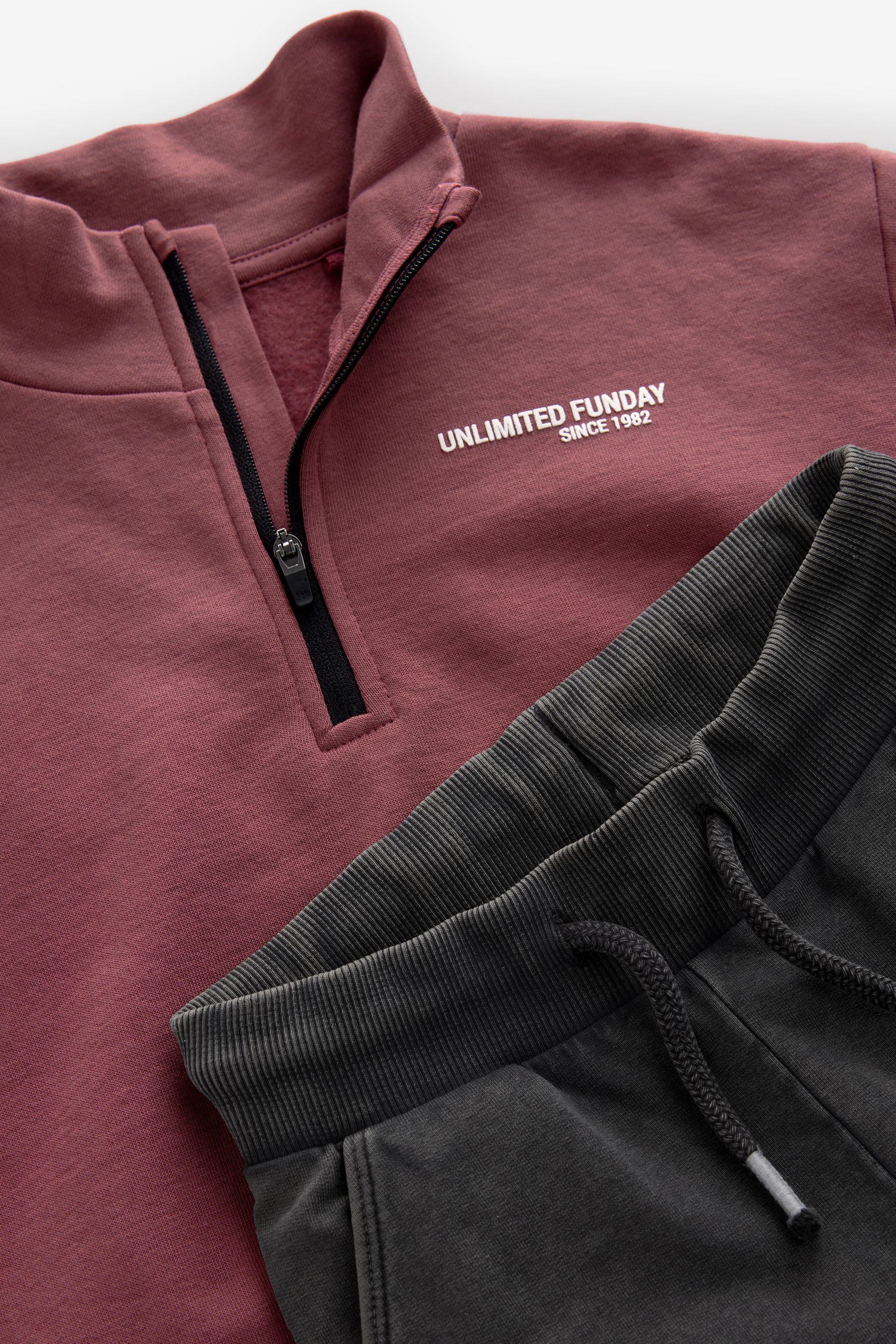 Buy Burgundy Red Funnel Zip Neck Sweatshirt and Joggers Set 3mths 7yrs from Next Armenia