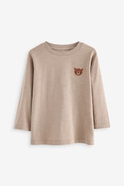 Grey/Brown Woodland Animal 100% Cotton Long Sleeve Character T-Shirts 4 Pack (3mths-7yrs) - Image 2 of 7