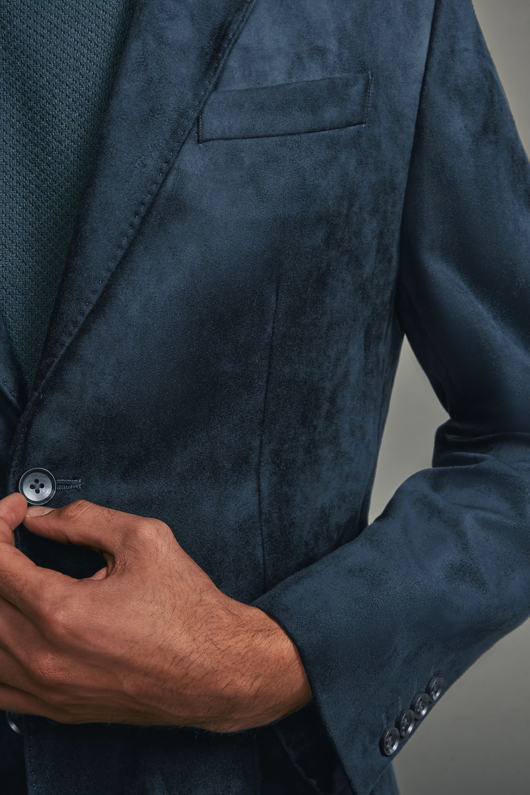 Blue suede blazer mens clearance
