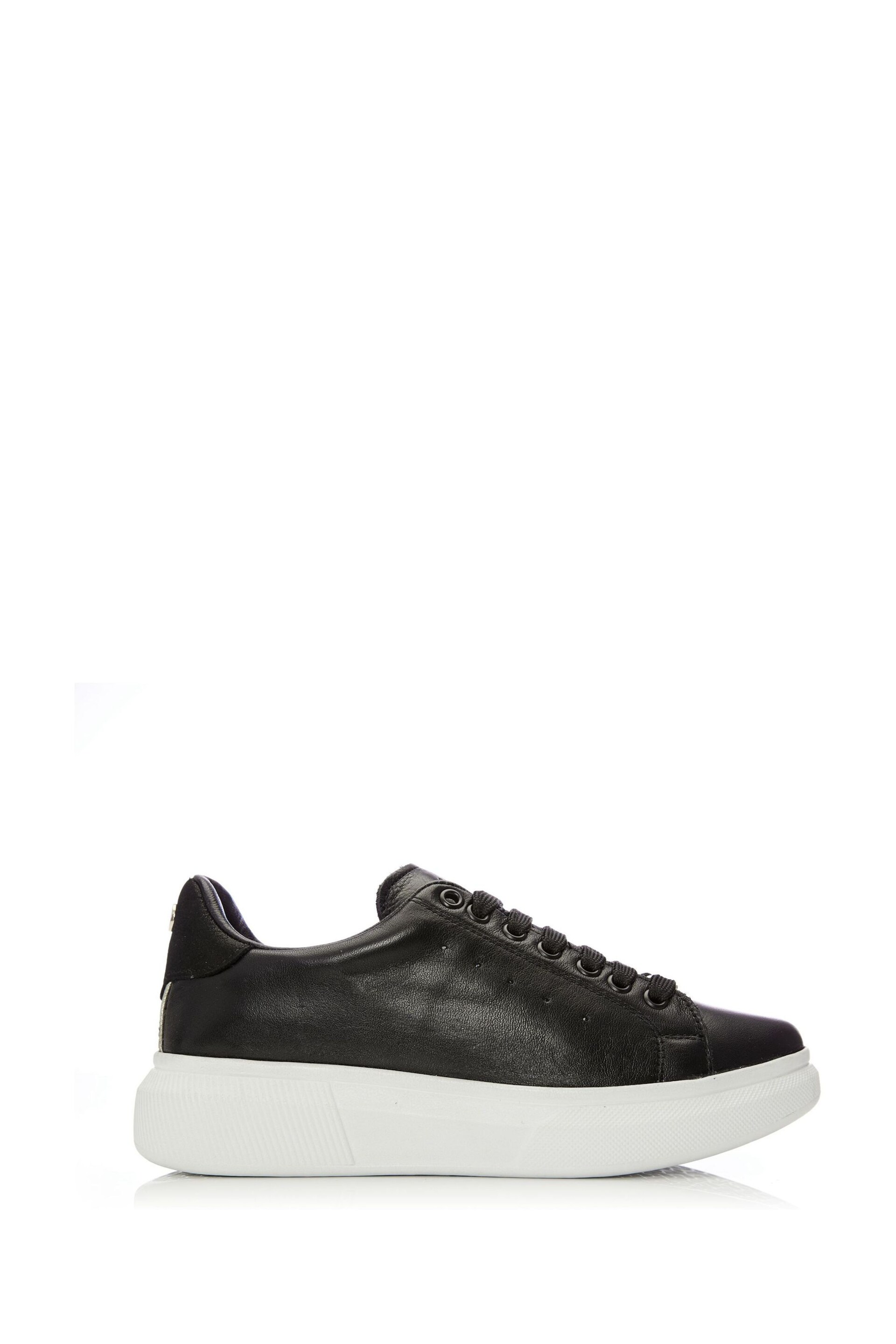 Moda in Pelle Bridgette Lace-Up Black Trainers With Slab Sole - Image 1 of 6