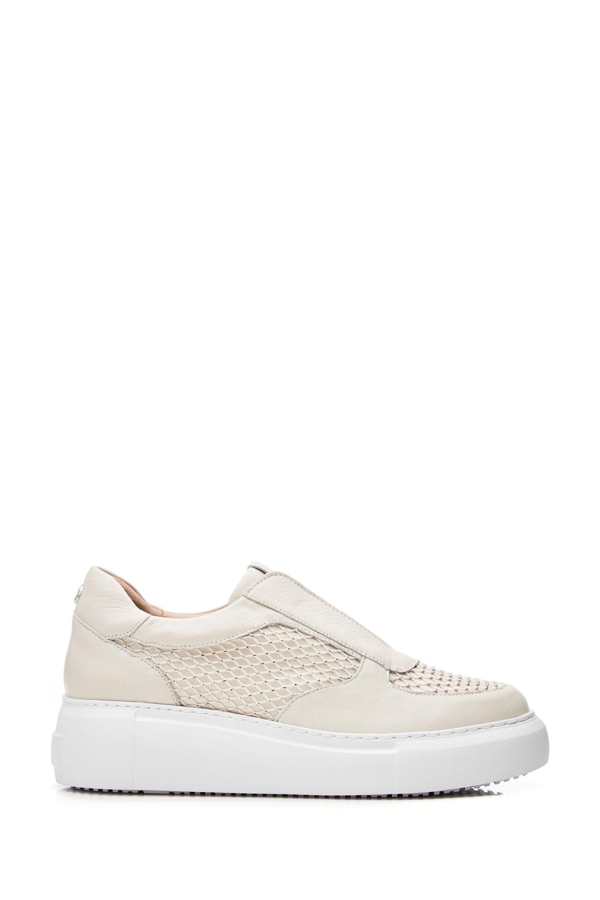 Moda in Pelle Althea Slip on Chunky Wedge White Trainers - Image 1 of 4