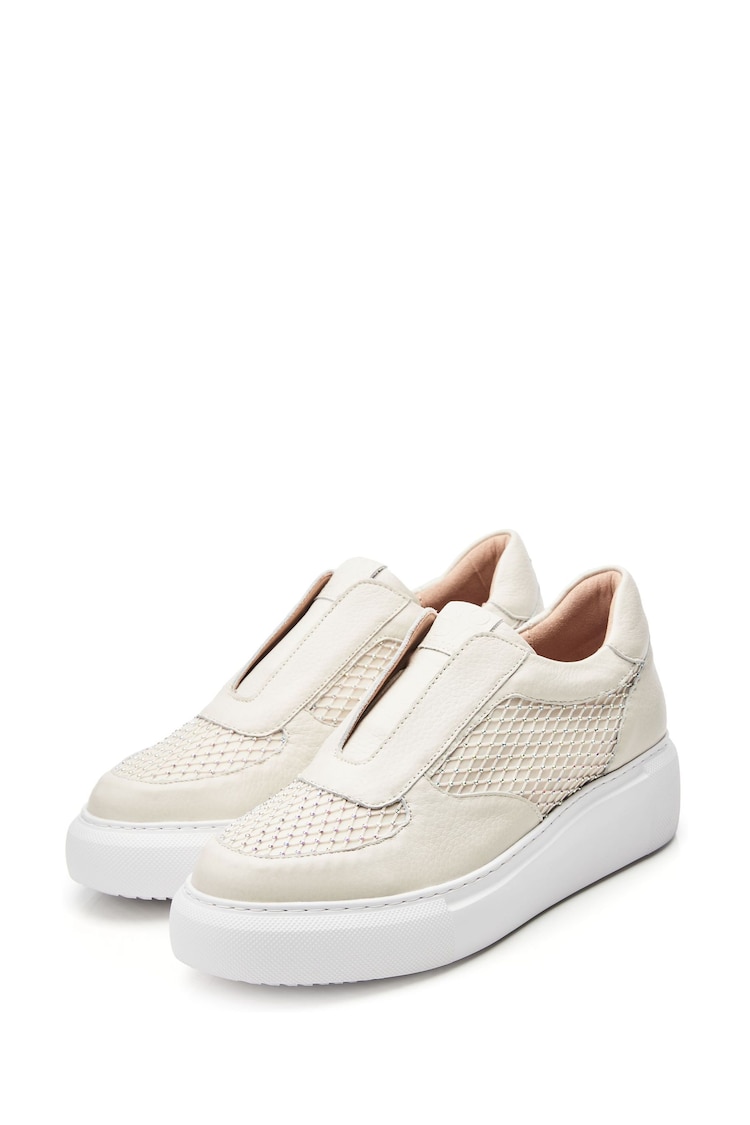 Moda in Pelle Althea Slip on Chunky Wedge White Trainers - Image 2 of 4