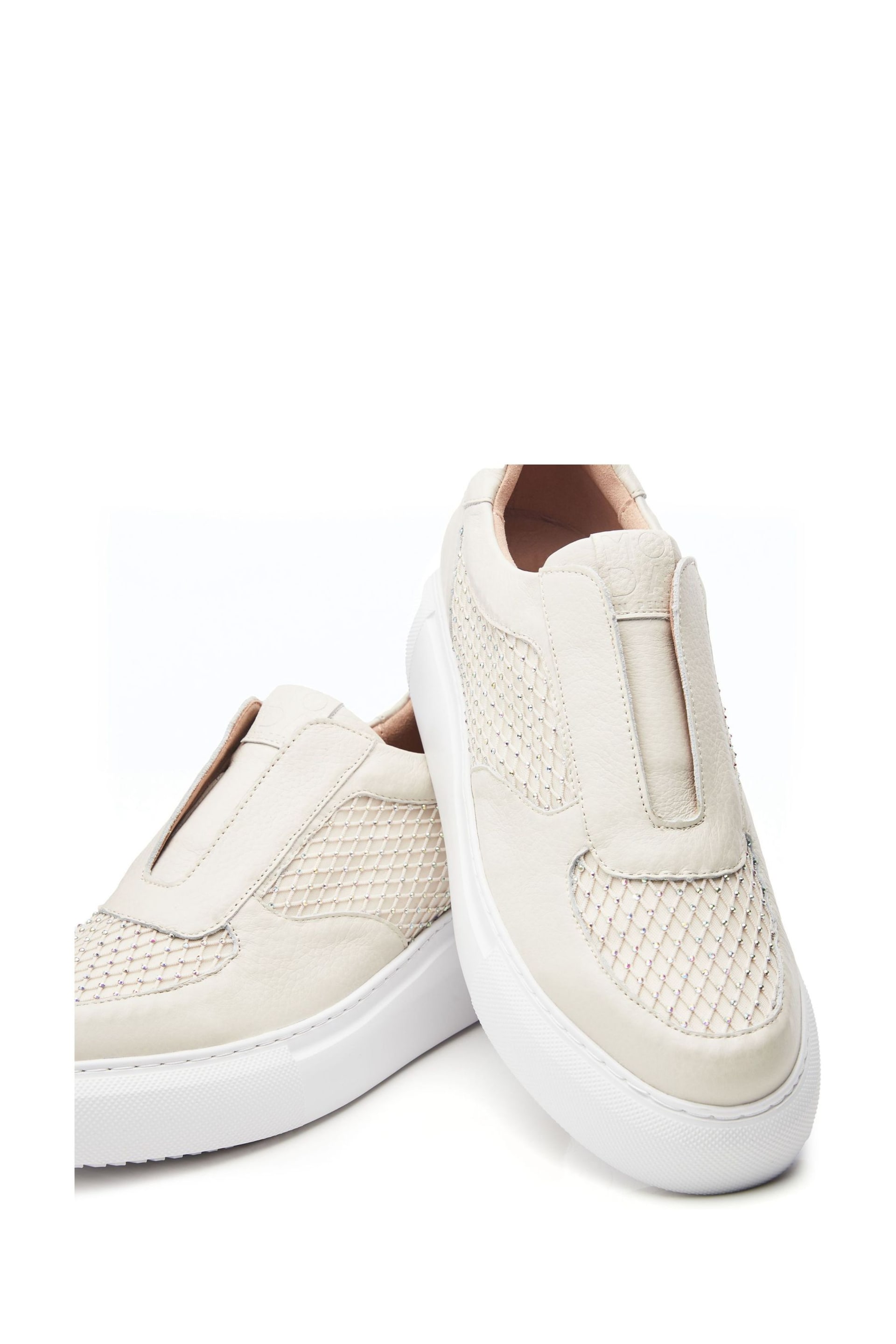 Moda in Pelle Althea Slip on Chunky Wedge White Trainers - Image 3 of 4