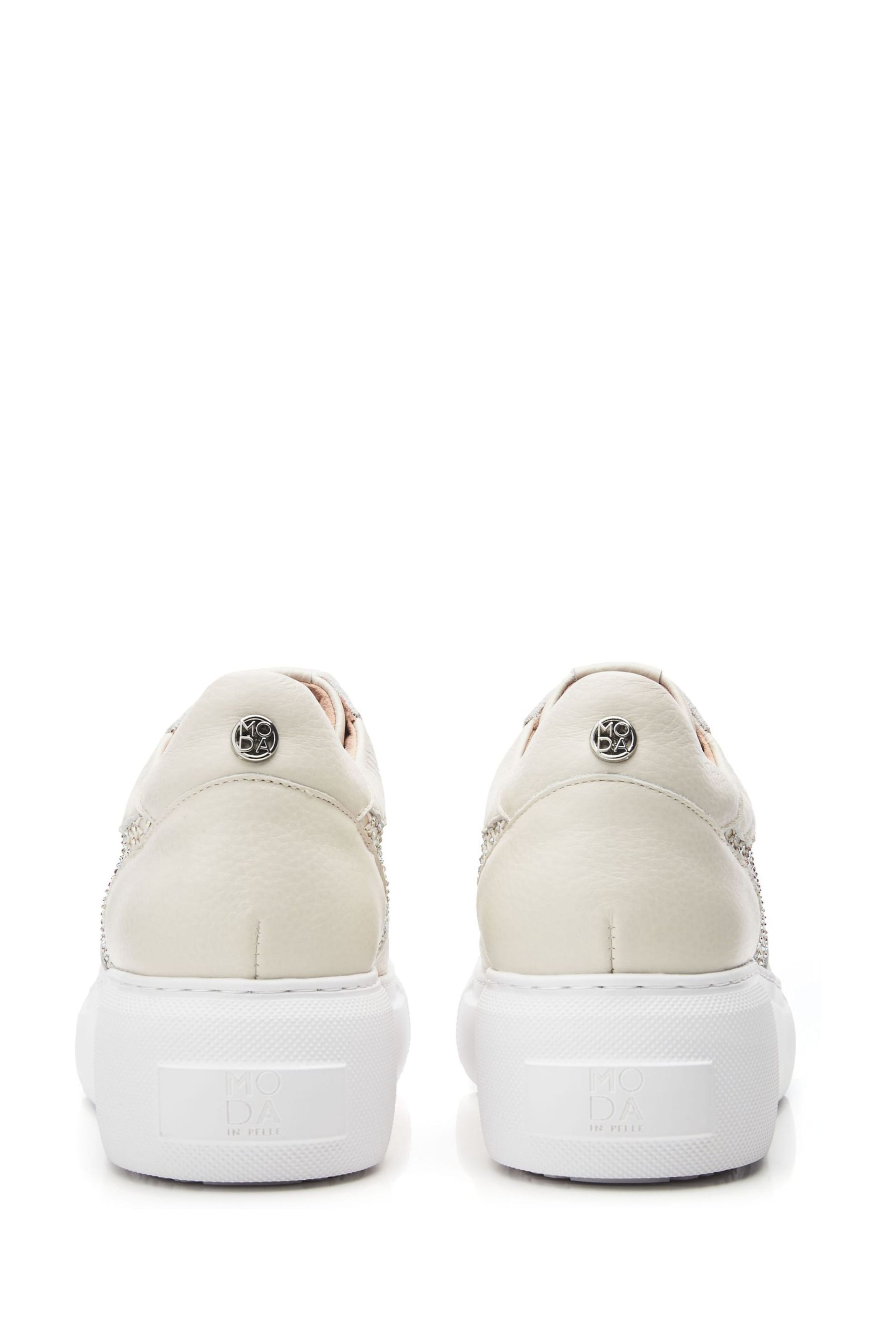 Moda in Pelle Althea Slip on Chunky Wedge White Trainers - Image 4 of 4