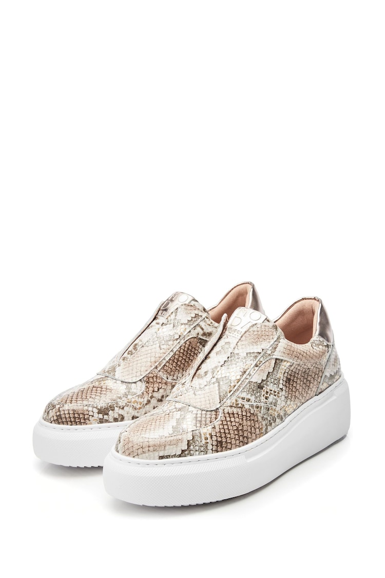 Moda in Pelle Althea Slip on Chunky Wedge White Trainers - Image 2 of 4