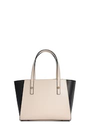 Dune London Cream Mini Dinkydresden Double Zip Top Handle Tote Bag - Image 4 of 6