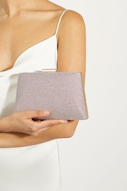 Dune London Pink Bellaria Angled Frame Clutch Bag - Image 1 of 6