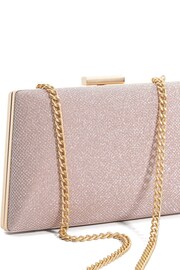 Dune London Pink Bellaria Angled Frame Clutch Bag - Image 6 of 6