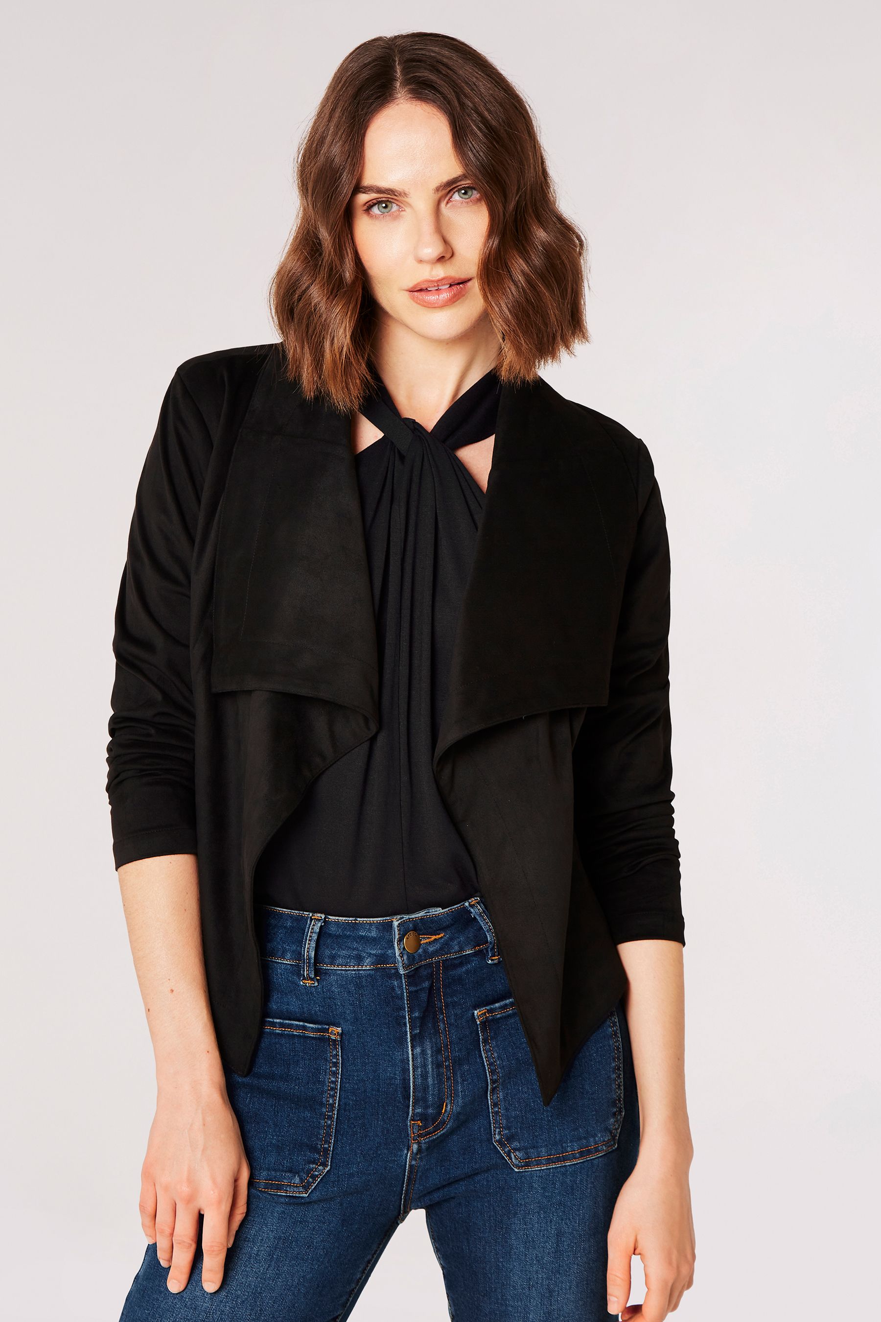 Cropped waterfall jacket shop