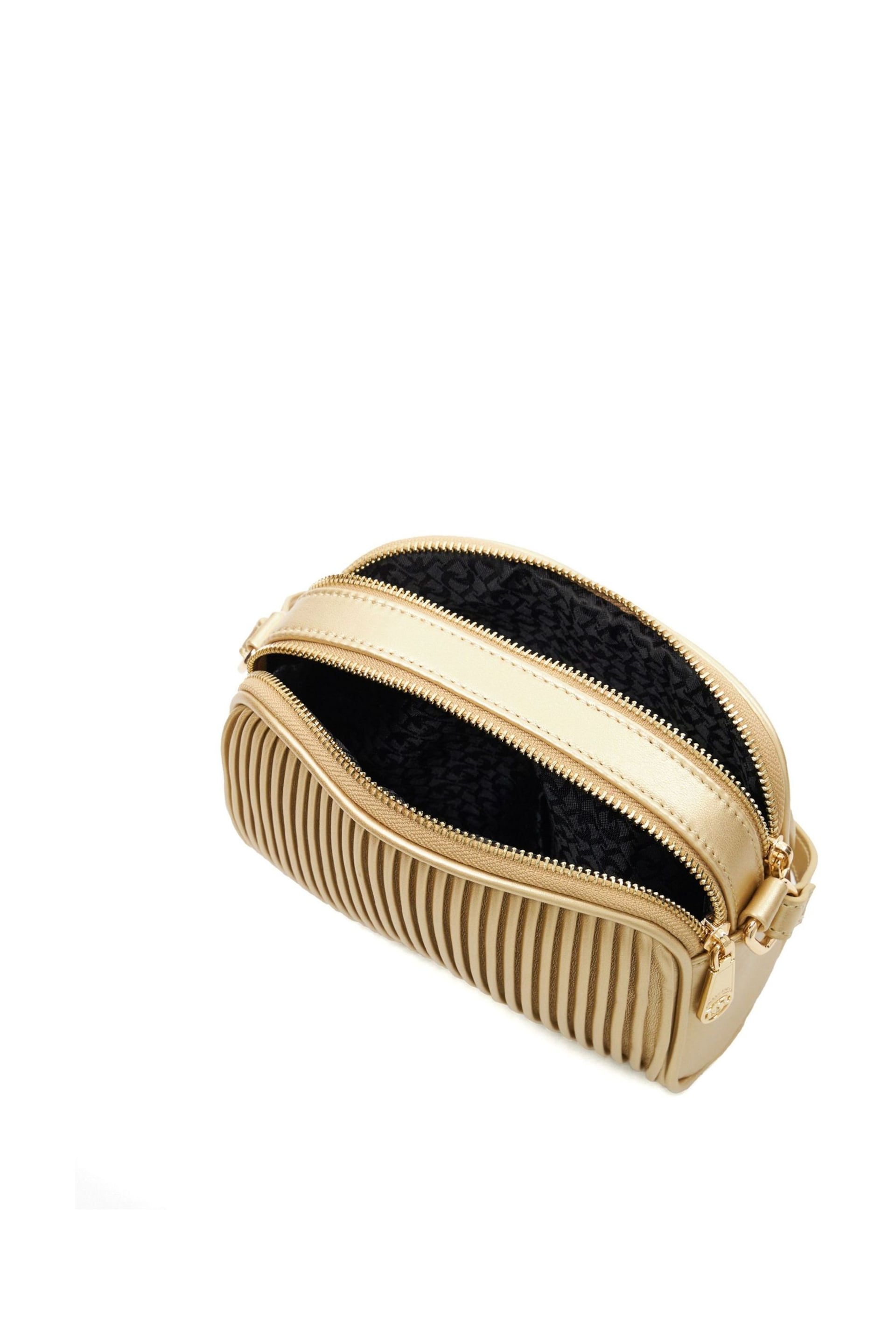 Dune London Gold Detail Pleat Cross-Body Mini Bag - Image 5 of 6