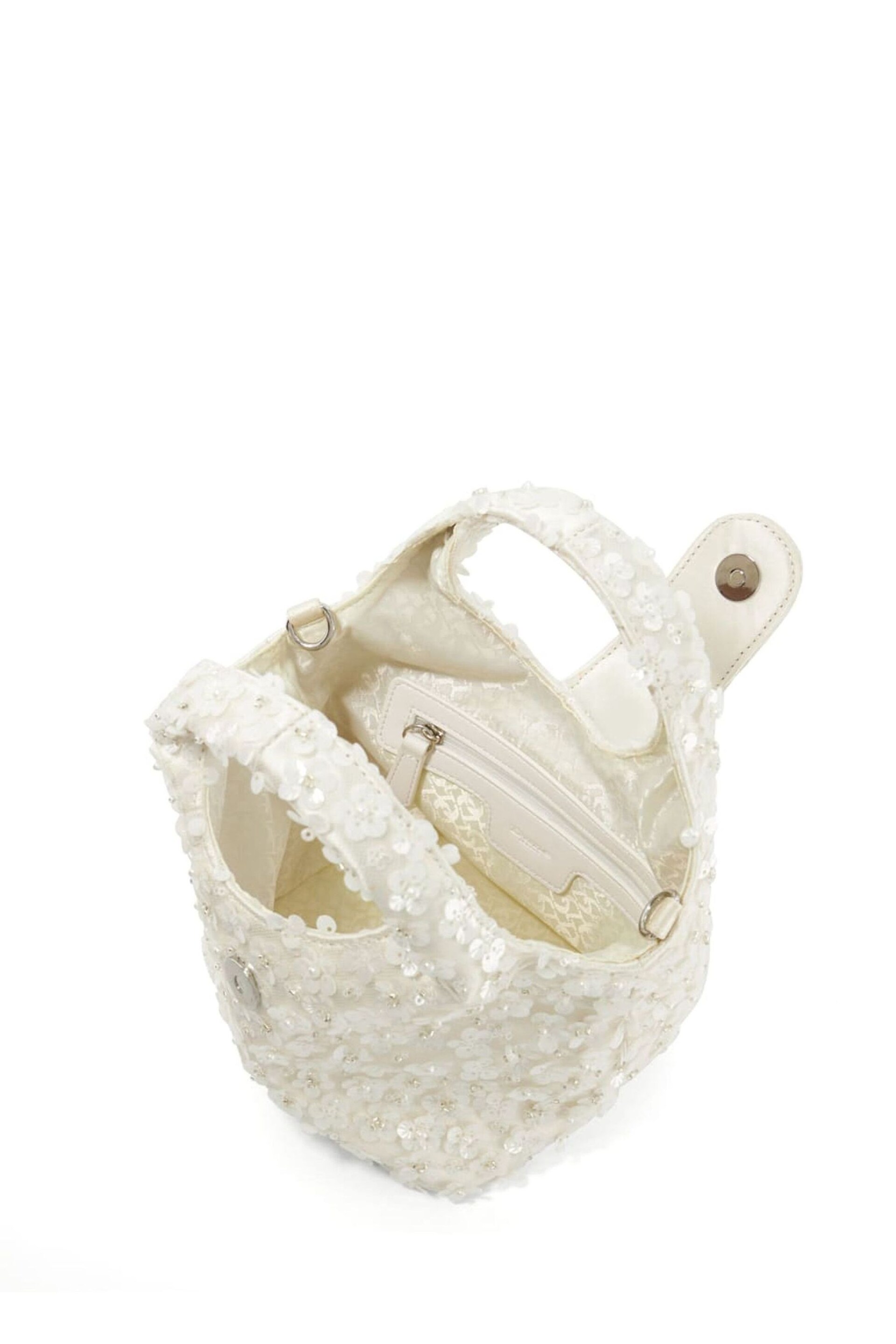 Dune London Cream Bouquette Bridal Floral Trim Grab Bag - Image 6 of 7