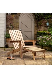 Gallery Home Natural Watson Garden Lounge Chair with Footstool - Image 2 of 6