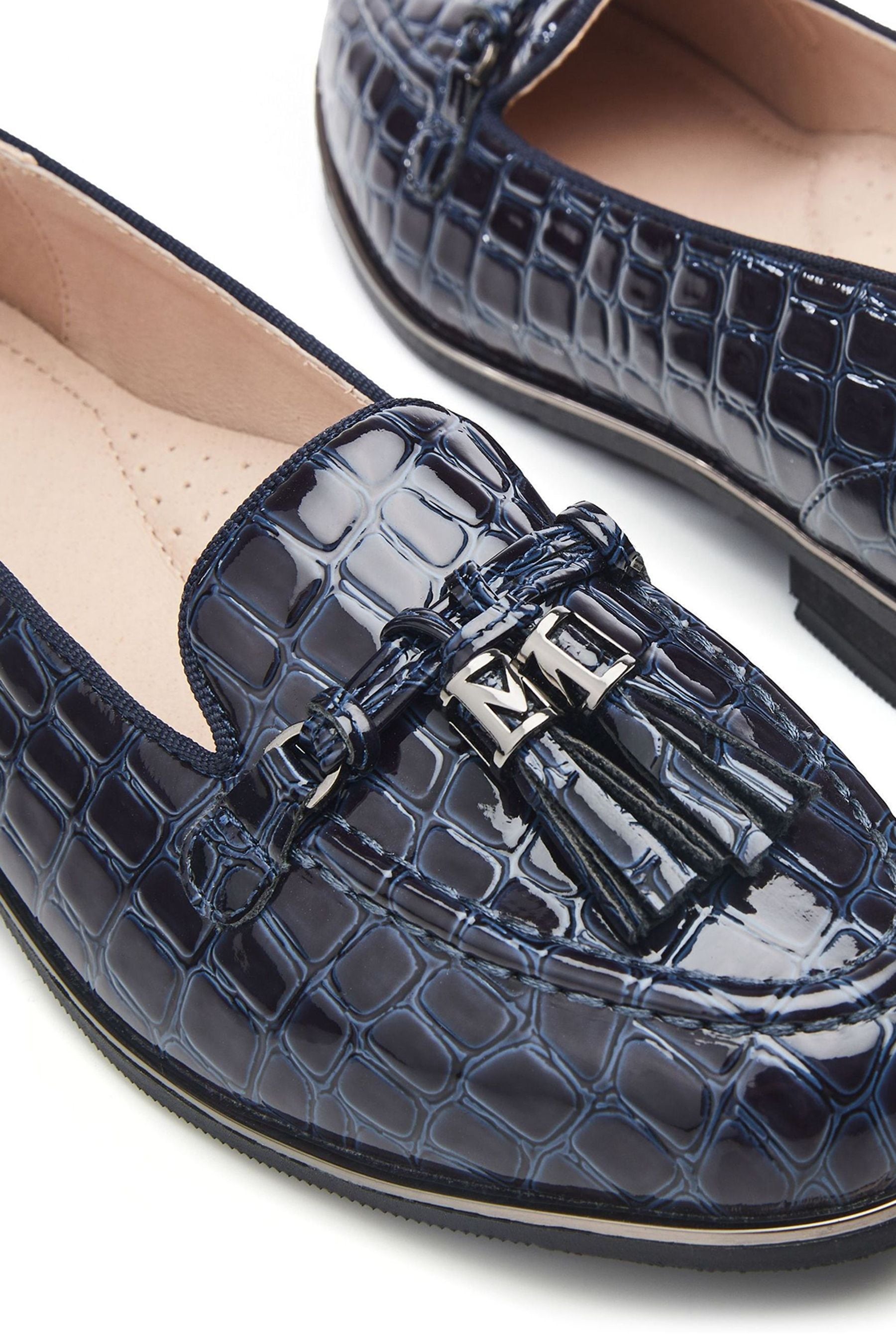 Buy Moda in Pelle Evvaa Flat Slip on Tassle Barrel Loafers from Next USA