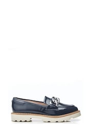 Moda in Pelle Blue Evella Chunky Loafers With Chunky Chain Trim - Image 1 of 4