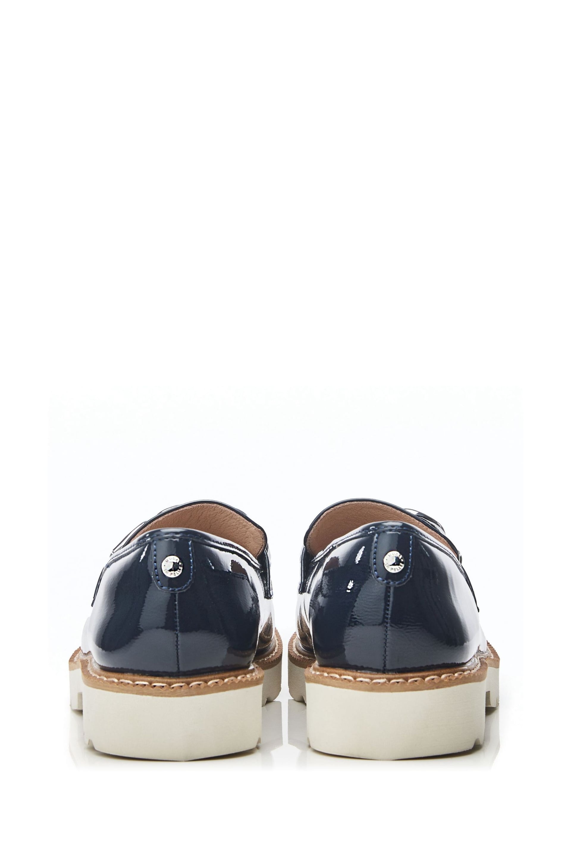 Moda in Pelle Blue Evella Chunky Loafers With Chunky Chain Trim - Image 3 of 4