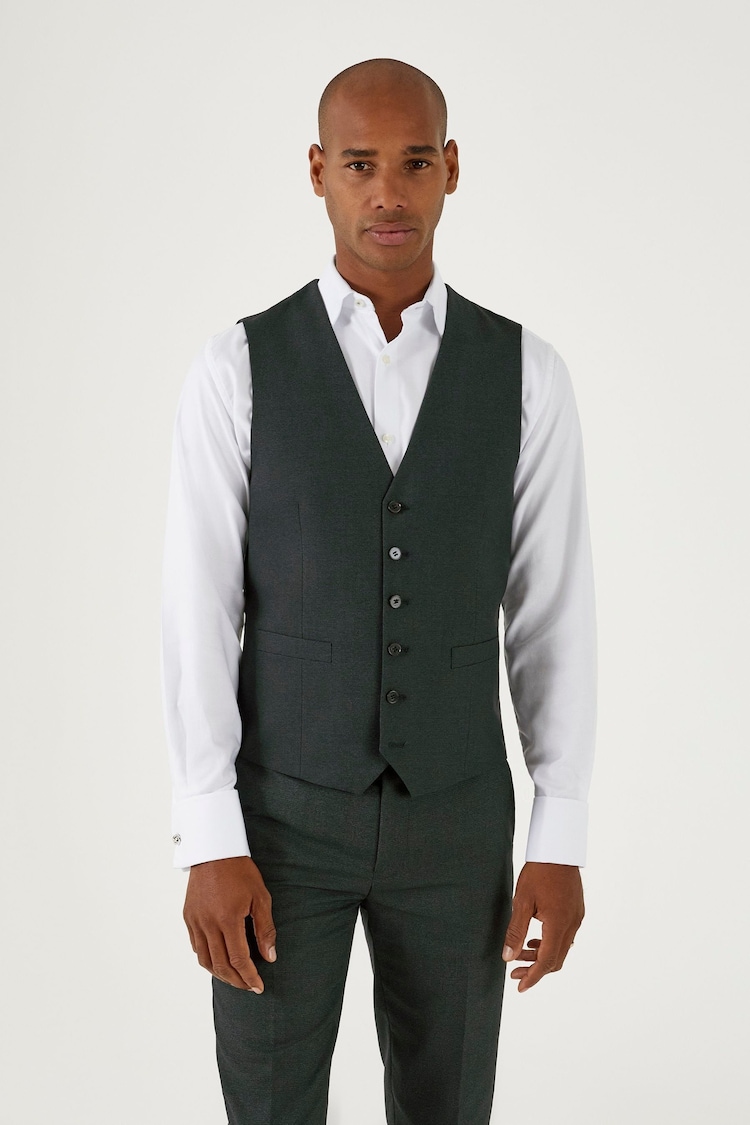 Skopes Green Harcourt Single Breasted Tailored Fit Suit Waistcoat - Image 1 of 6