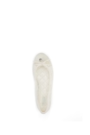 Dune London Cream Heartstring Bridal Lace Ballet Flat Shoes - Image 6 of 6