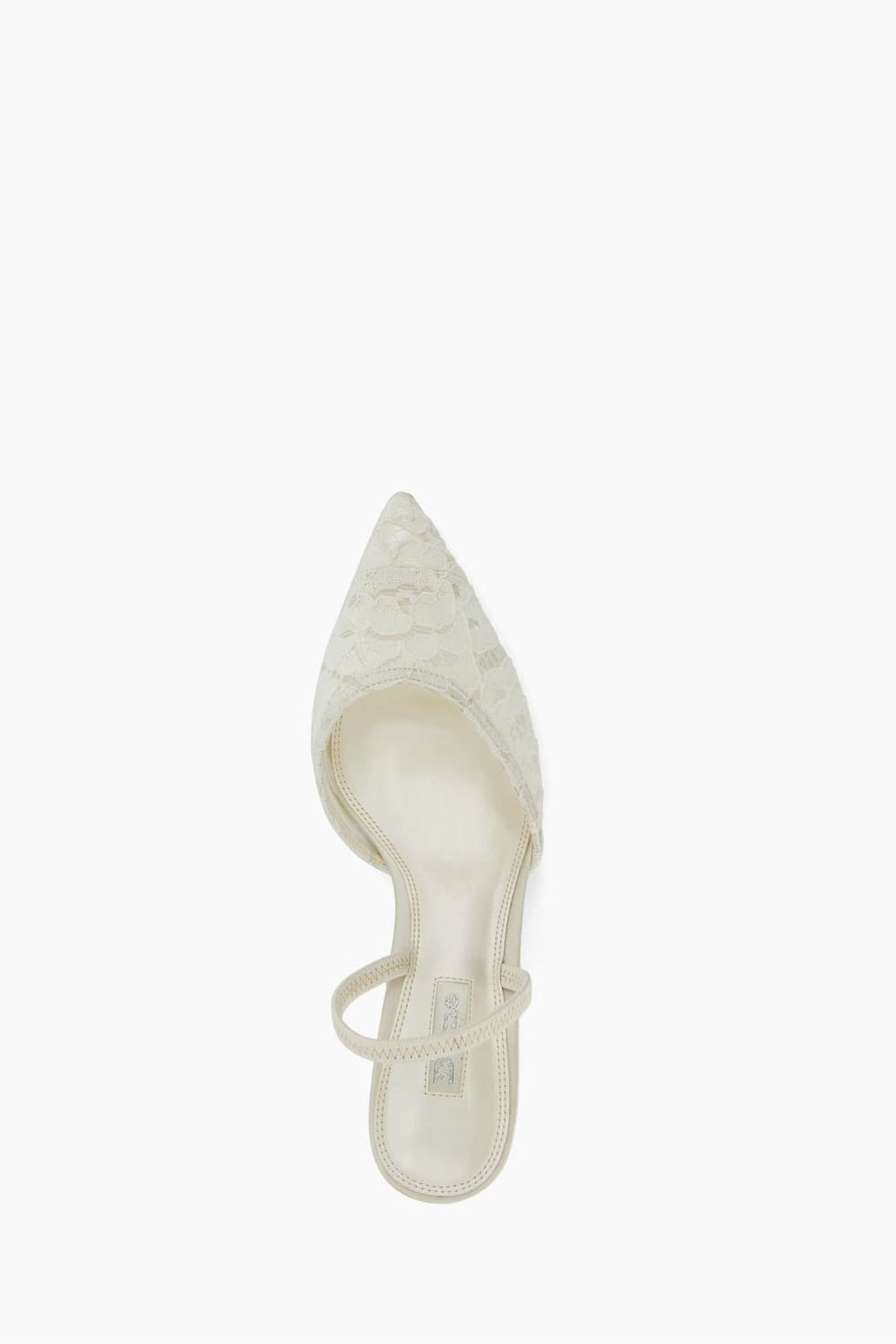 Buy Dune London Cream Compassion Bridal Lace Slingback Kitten Heels from Next USA