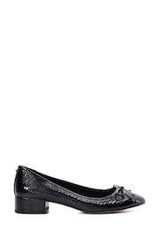 Dune London Black Block Heel Hollies Ballerina Shoes - Image 1 of 5