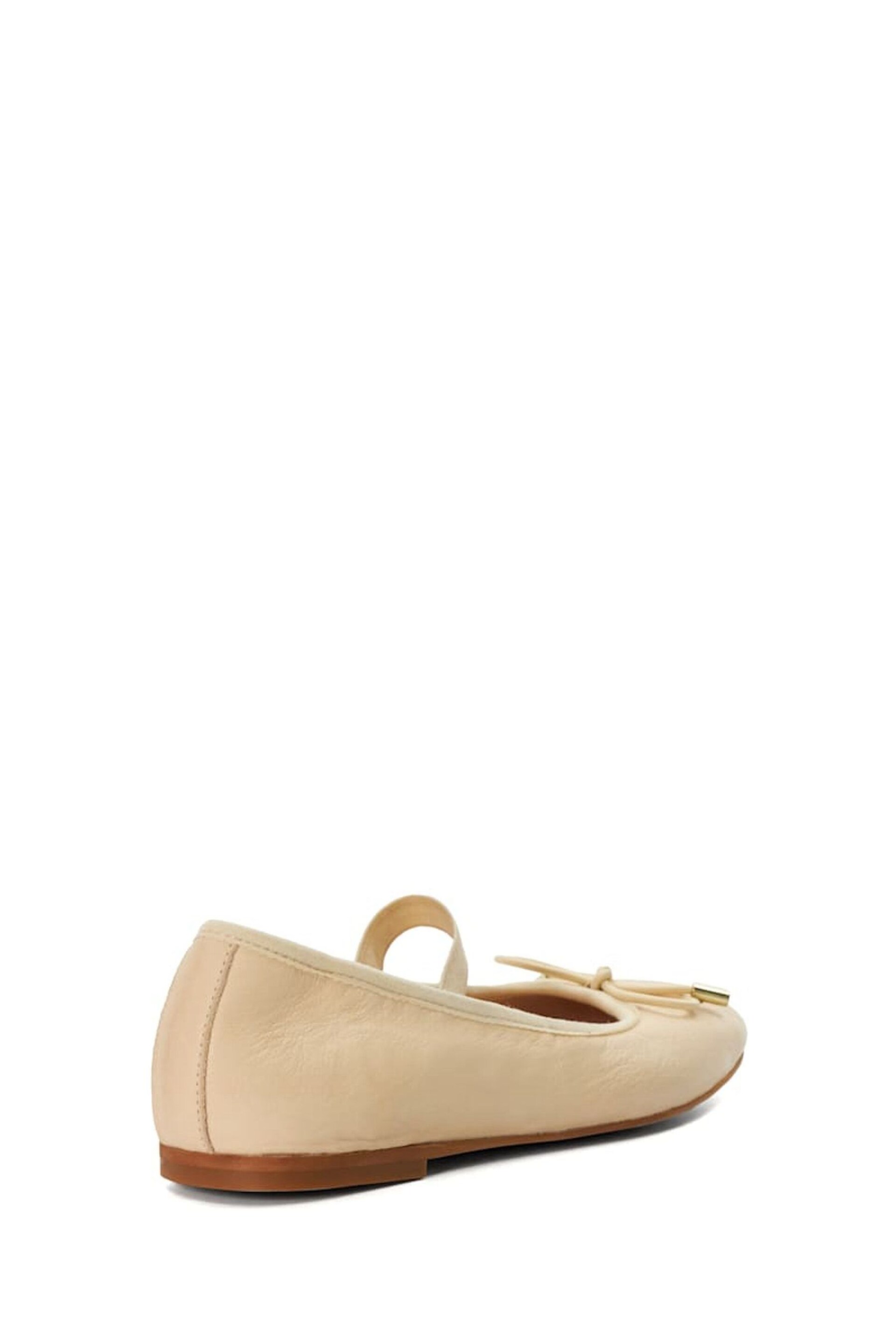 Dune London Cream Helenas Flexible Sole Elastic Flats - Image 4 of 5