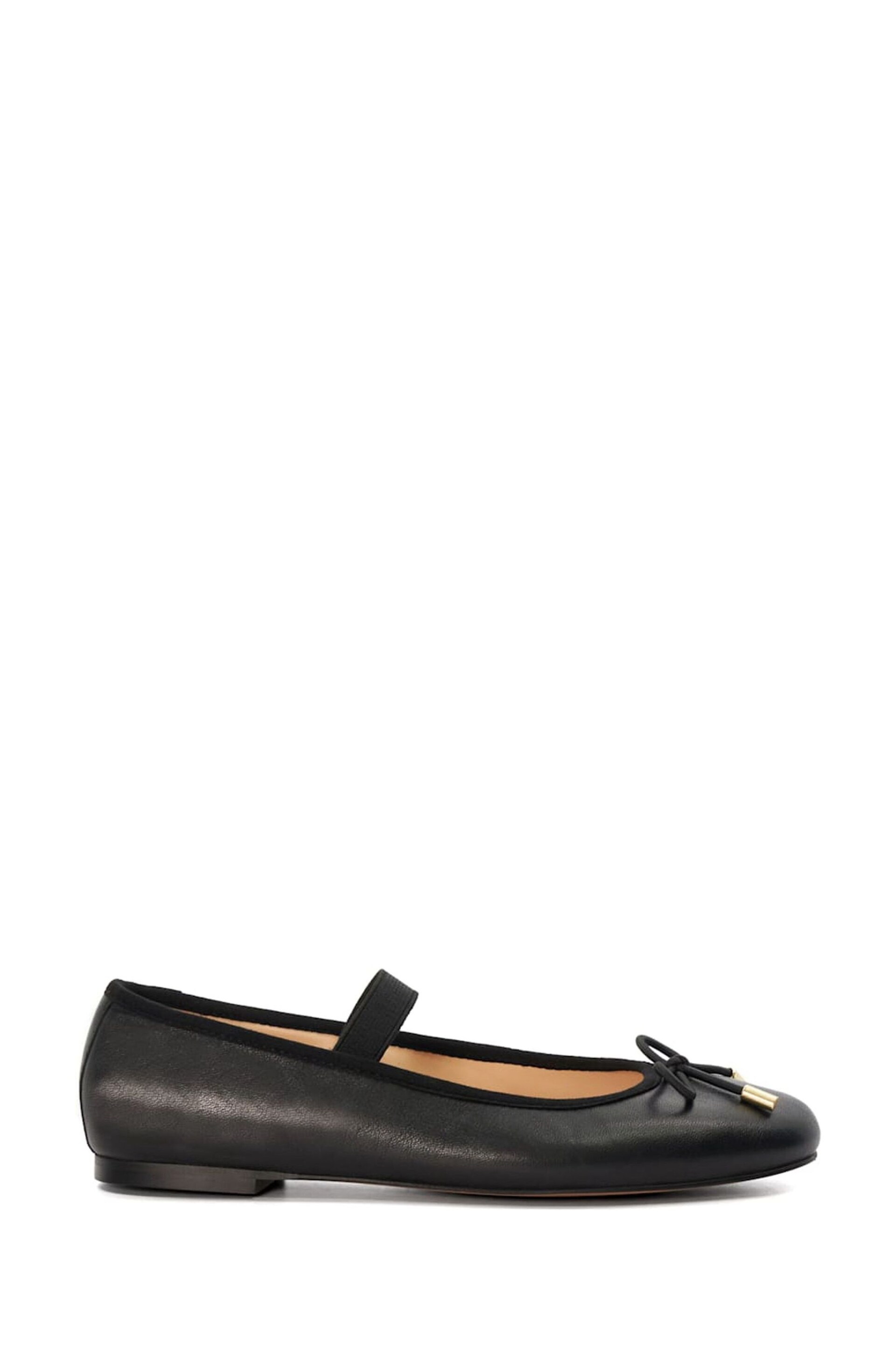 Dune London Black Helenas Flexible Sole Elastic Flats - Image 2 of 5