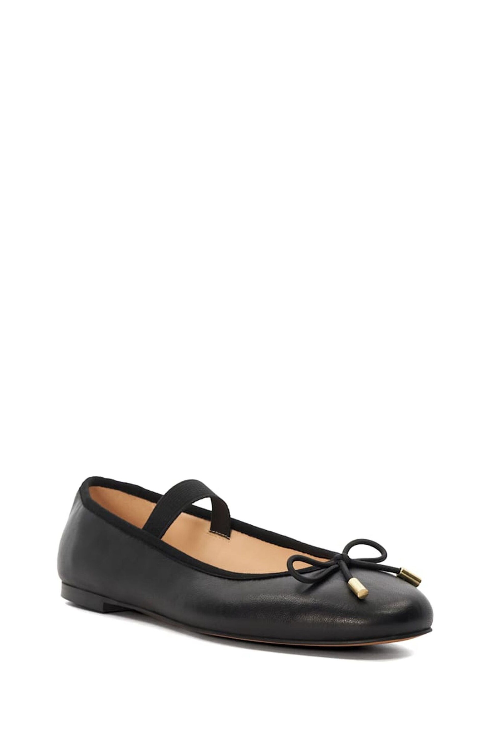 Dune London Black Helenas Flexible Sole Elastic Flats - Image 3 of 5