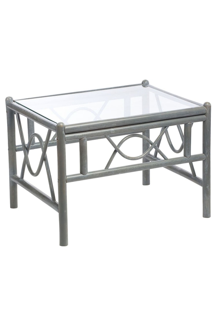 Desser Grey Bali Rattan  Conservatory  Glass Top Coffee Table - Image 2 of 4