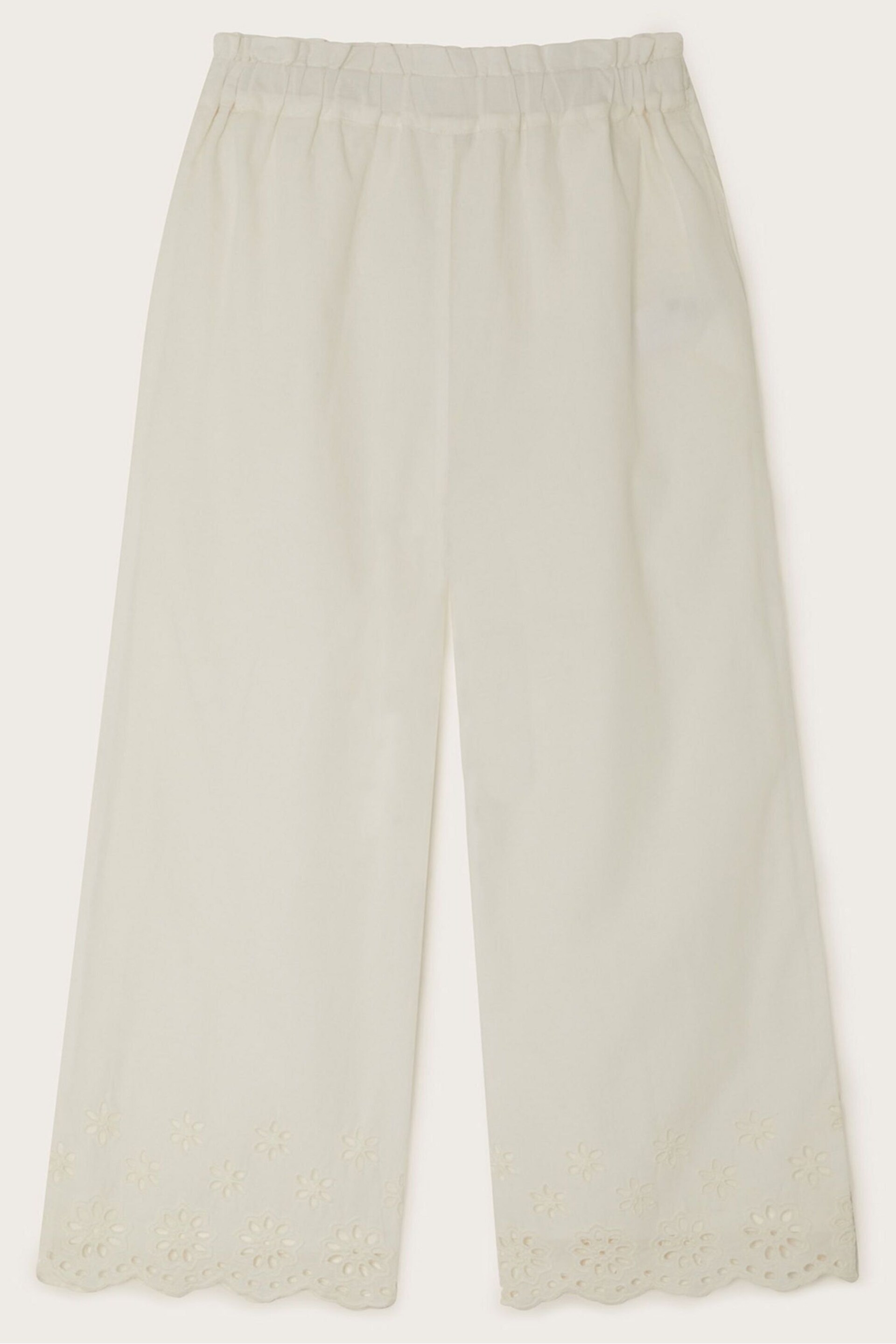 Monsoon Natural Broderie Trousers - Image 3 of 4