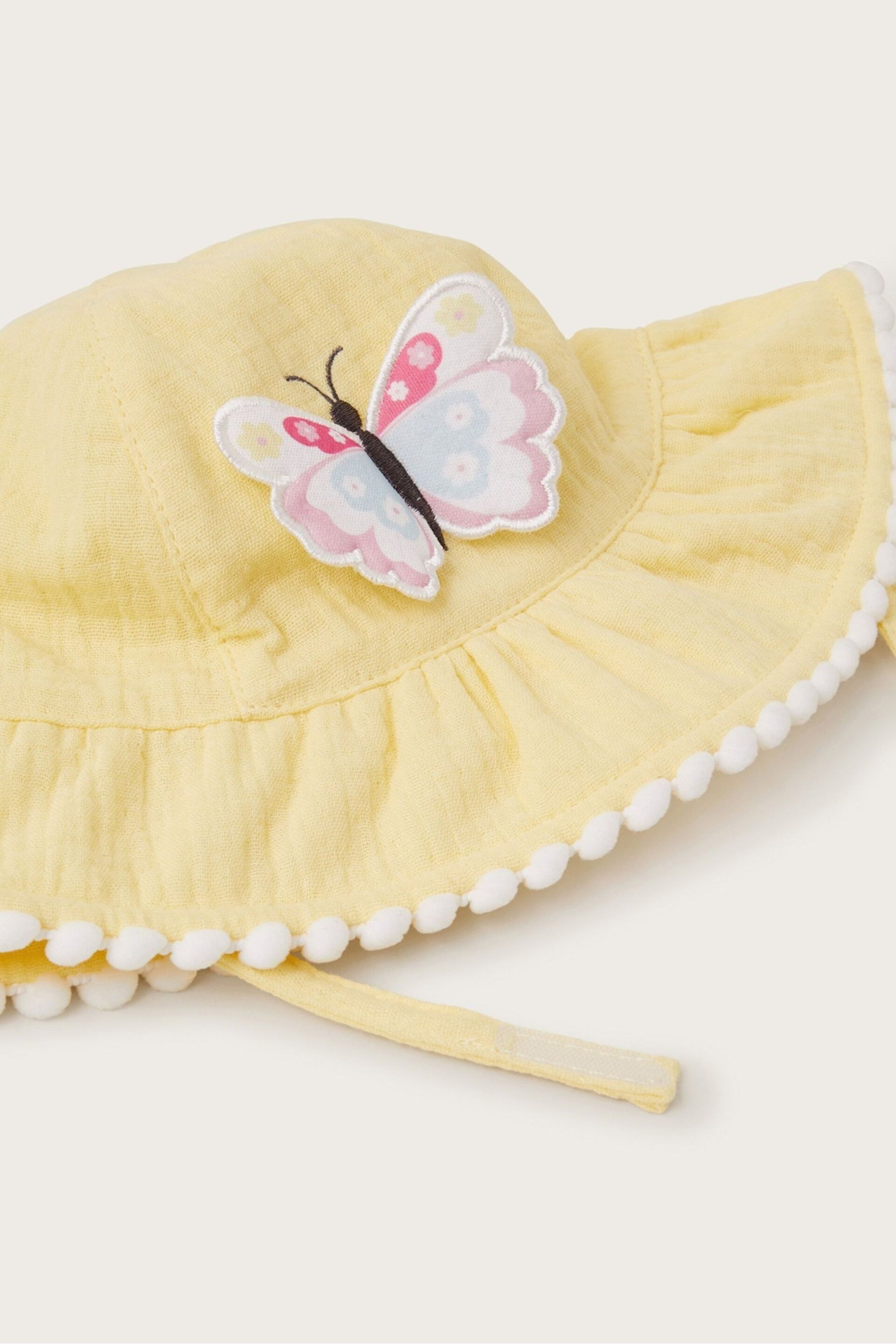 Monsoon Yellow Baby Butterfly Bucket Hat - Image 2 of 2