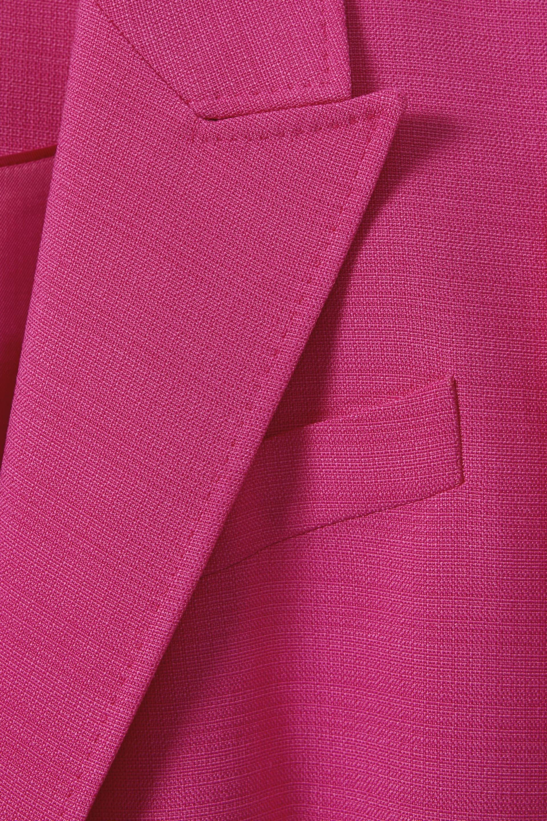 Reiss Pink Hewey Petite Tailored Textured Single Breasted Suit: Blazer - Image 6 of 7