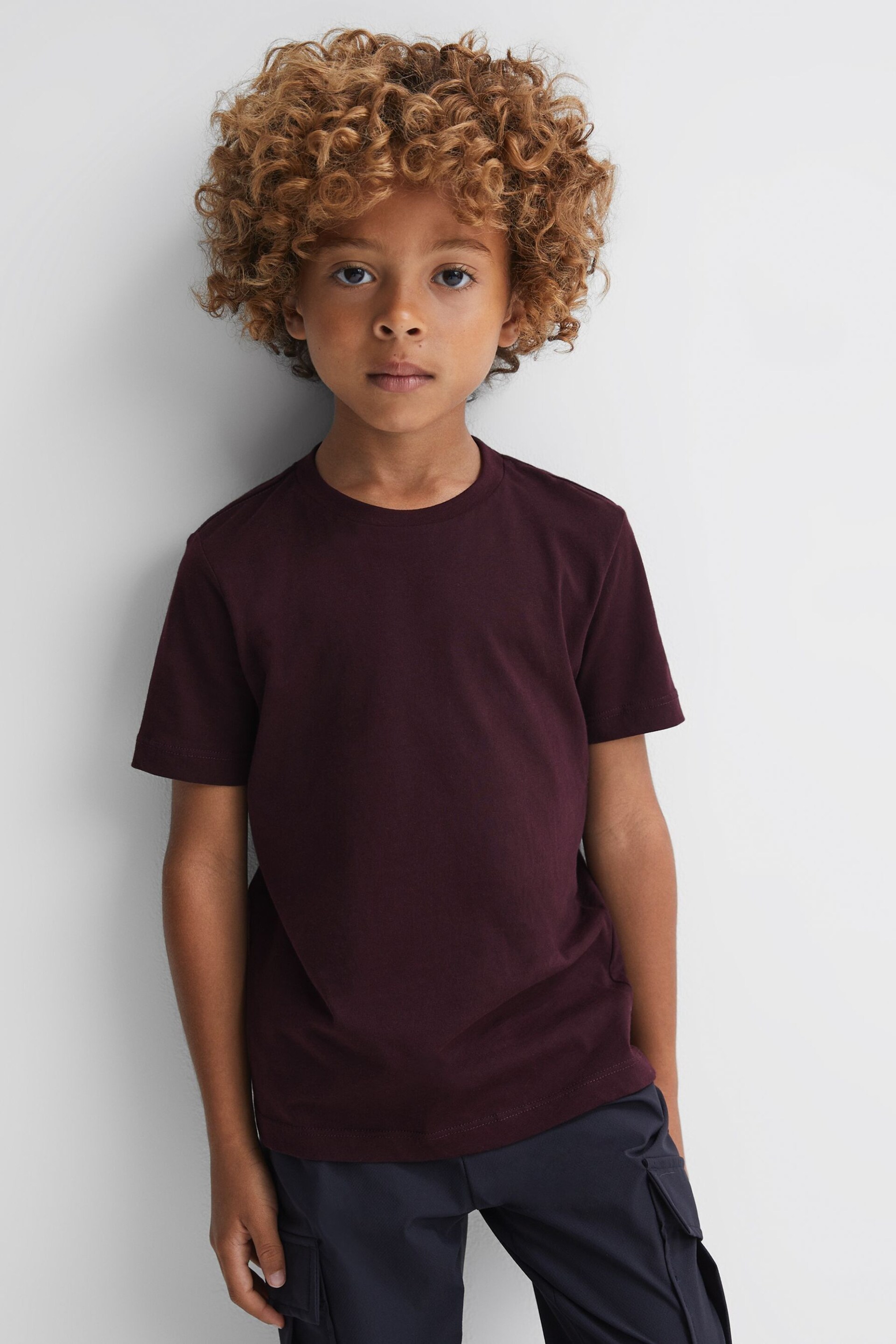 Reiss Bordeaux Bless Teen Crew Neck T-Shirt - Image 3 of 6