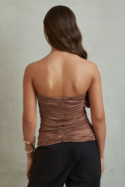 Reiss Mink Marina Ruched Strapless Tube Top - Image 4 of 5