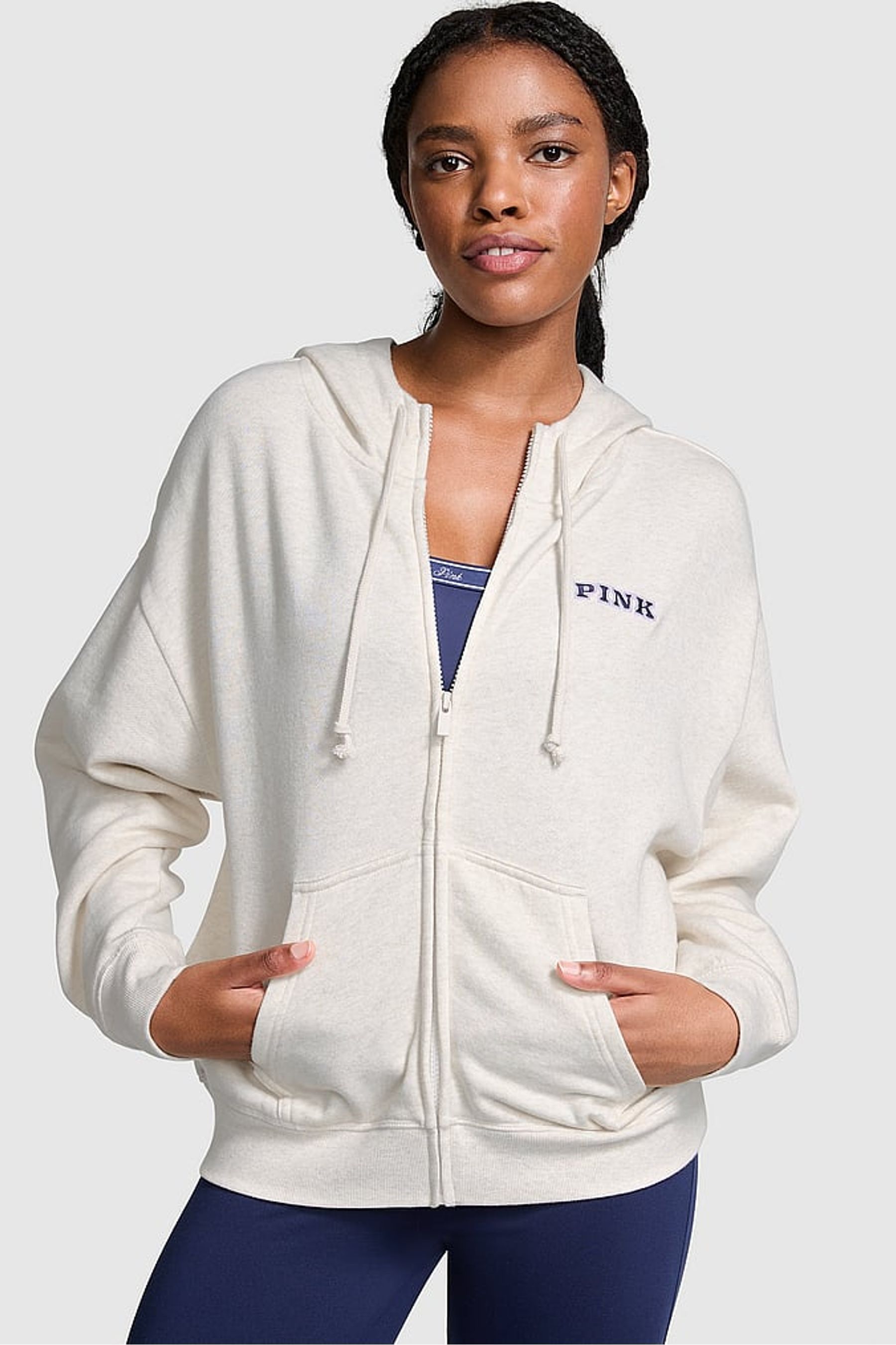 Pink fleece jacket victoria's secret sale