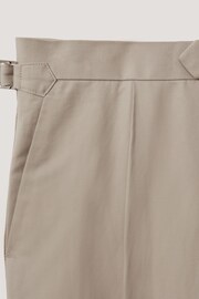 Reiss Stone Com Relaxed Cropped Trousers with Turned-Up Hems - Image 6 of 6