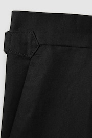 Reiss Black Com Relaxed Cropped Trousers with Turned-Up Hems - Image 5 of 5