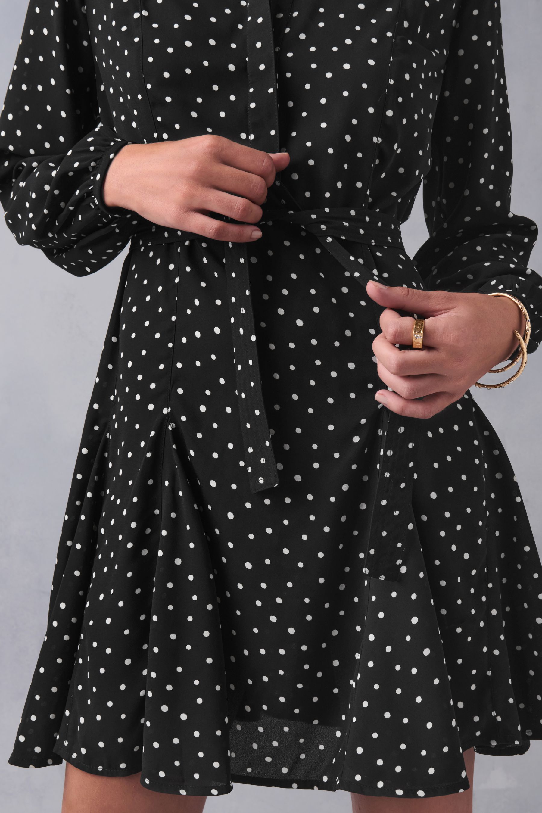 Next black polka dot dress cheap