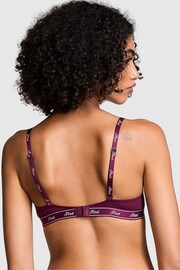 Victoria's Secret PINK Purple Rose Push Up Cotton Logo Bra - Image 2 of 3