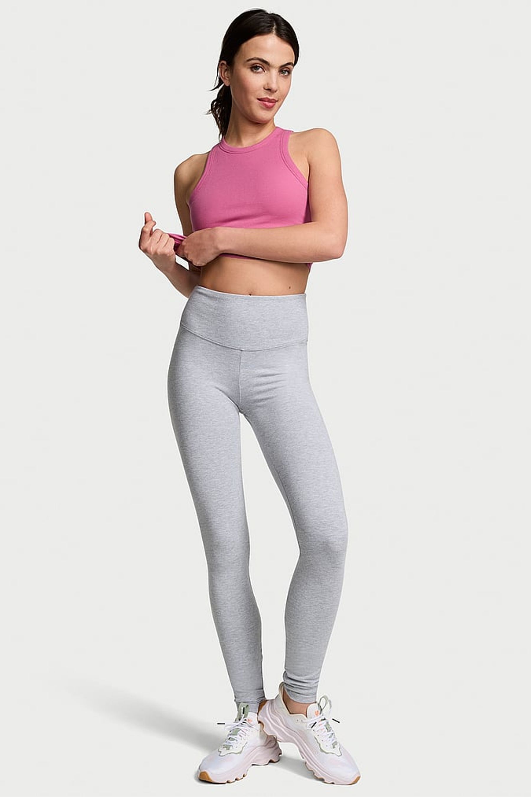 Buy Victoria s Secret PINK Medium Heather Grey Cotton Leggings from Next Gibraltar