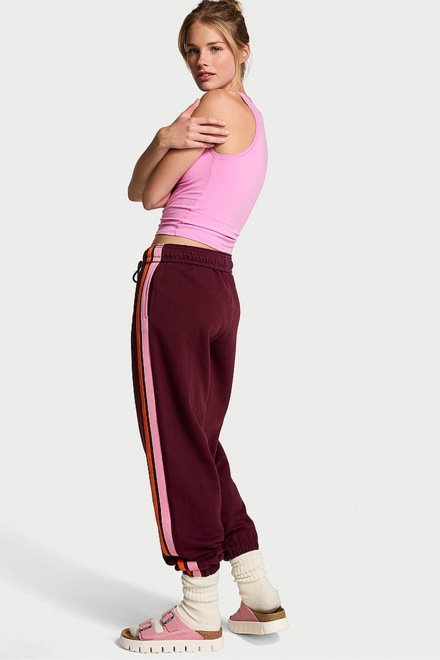 Buy Victoria s Secret PINK Purple Rose Cuffed Fleece Joggers from Next Netherlands