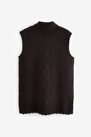 Chocolate Brown Scallop Knit Tank - Image 1 of 2