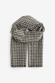 Black/White Gingham Midweight Scarf - Image 3 of 5