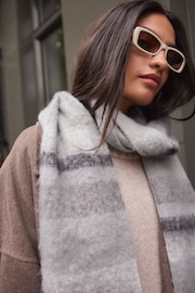 Grey Stripe Skinny Heavyweight Blanket Scarf - Image 5 of 8