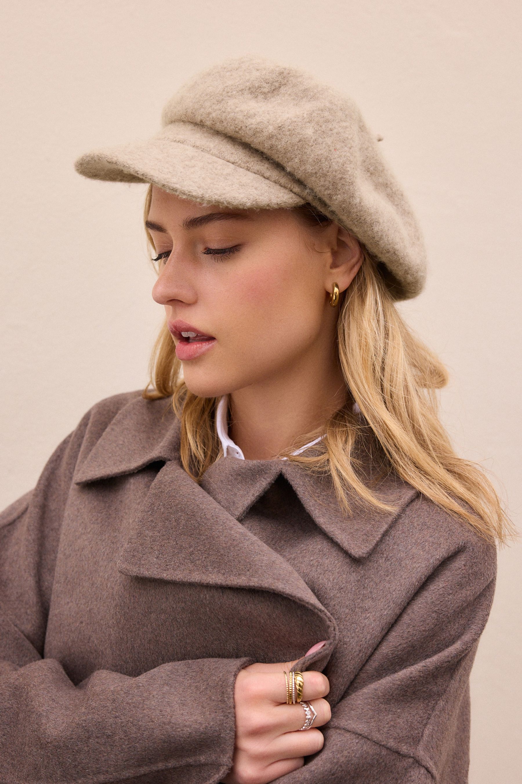 Buy Mink Brown Baker Boy 100 Cotton Hat from the Next UK online shop