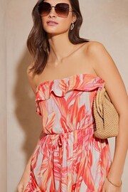 Lipsy Pink Bandeau Ruffle Summer Holiday Jersey Mini Dress - Image 3 of 4