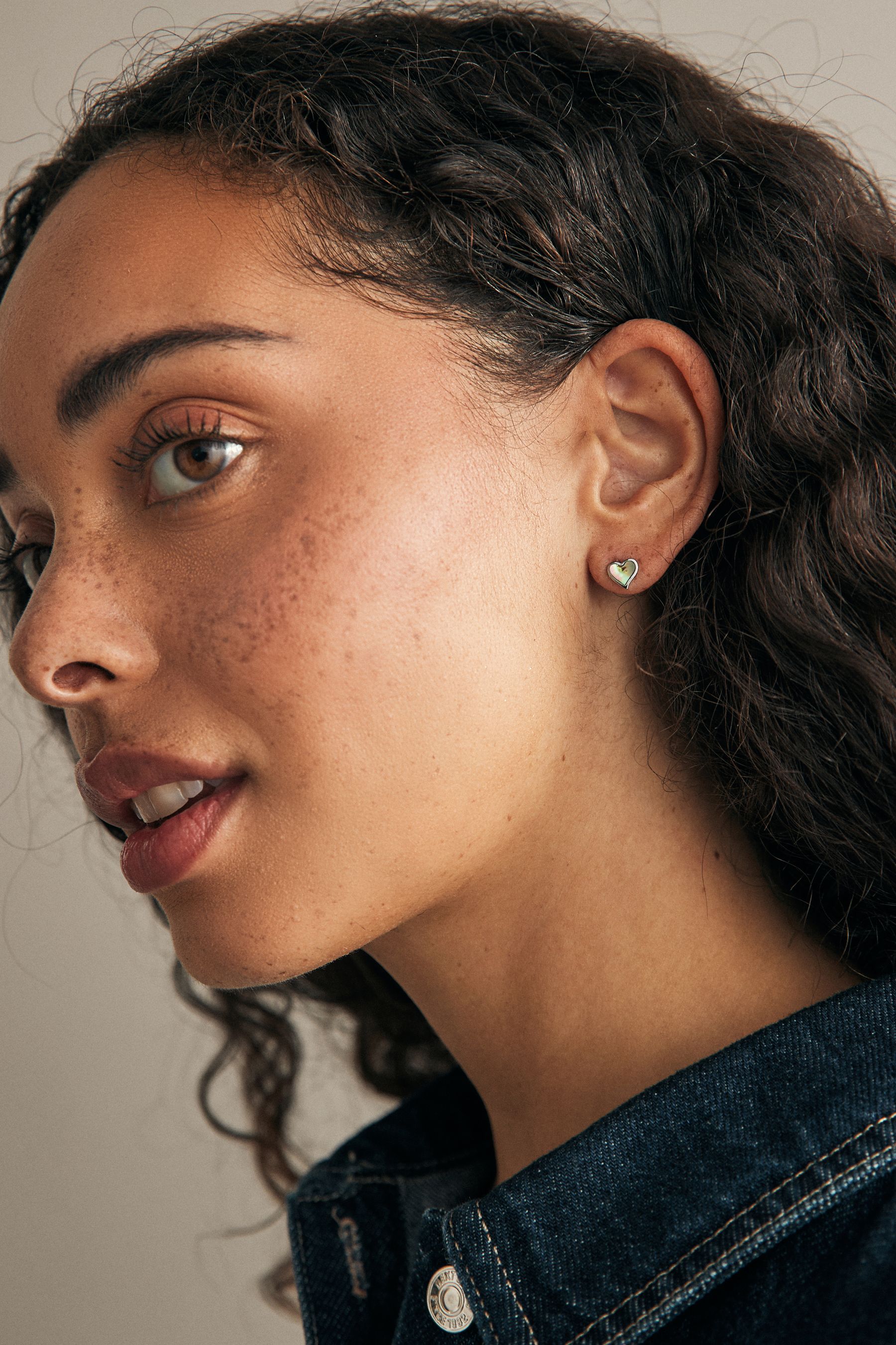 Buy Sterling Silver Abalone Heart Stud Earrings from the Next UK online shop