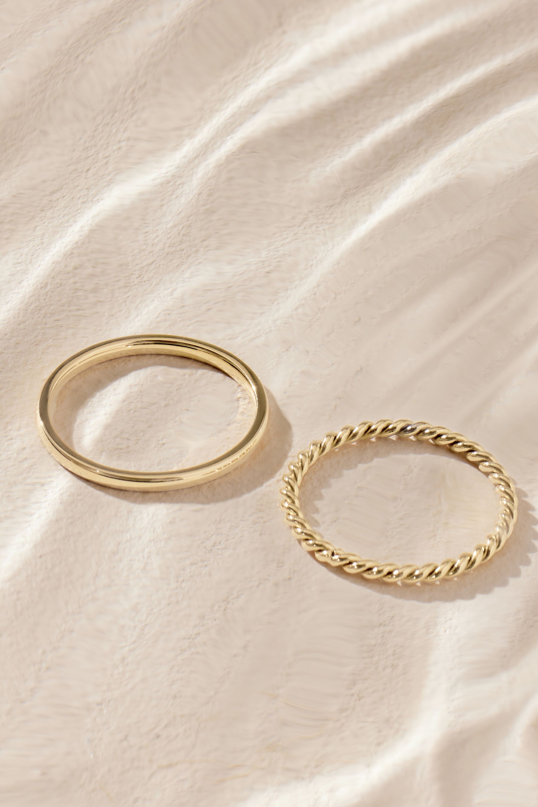 Gold Tone Stainless Steel Delicate Ring Pack