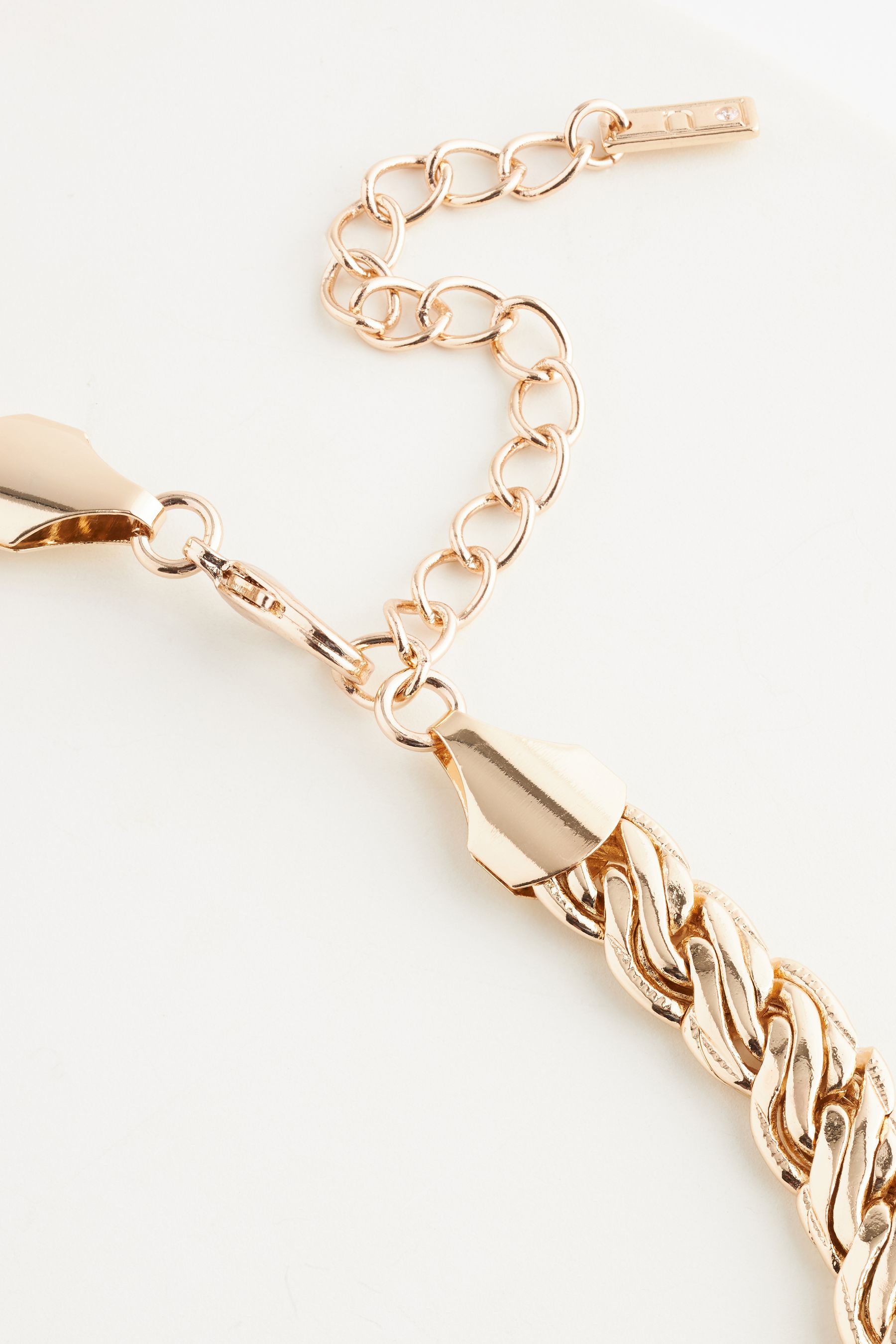 Buy Gold Tone Flat Rope Chain Necklace from Next Luxembourg