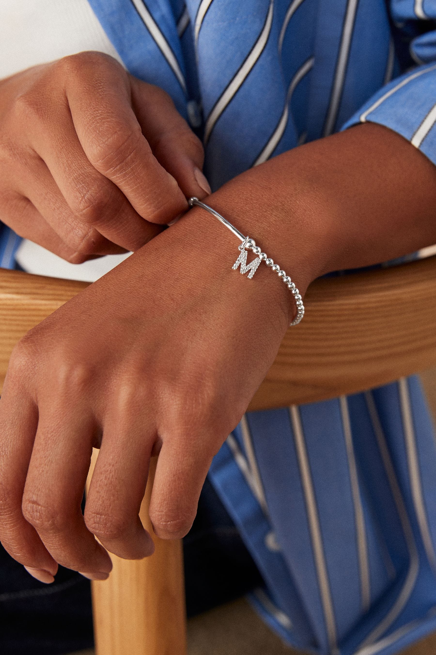 Buy Initial Cubic Zirconia Beaded Stretch Bracelet Next Ukraine