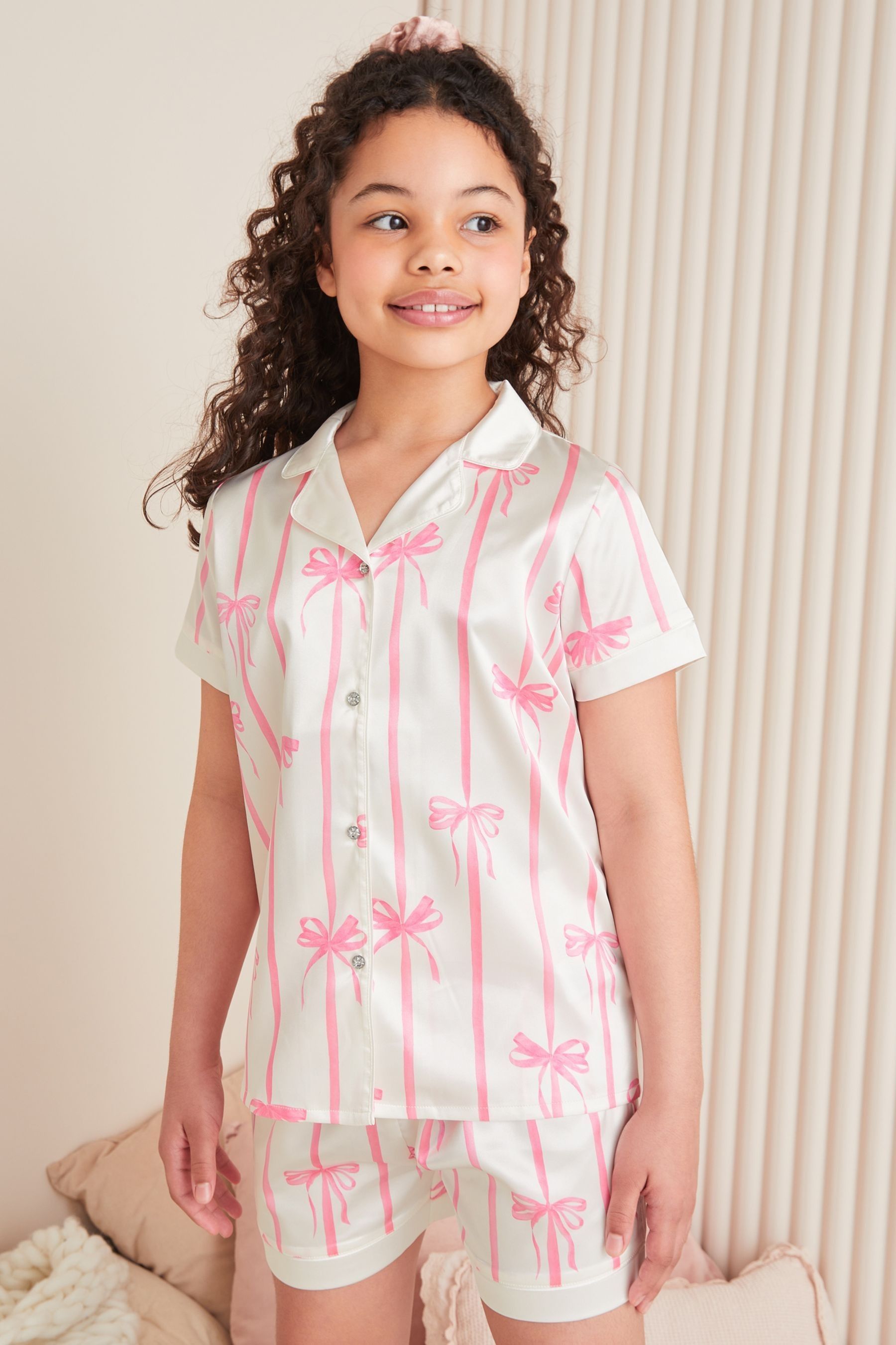 Buy Lipsy White stripe Satin Pyjamas from Next Luxembourg
