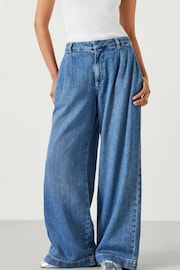 Hush Blue Lya Pleated Wide-Leg Jeans - Image 1 of 5